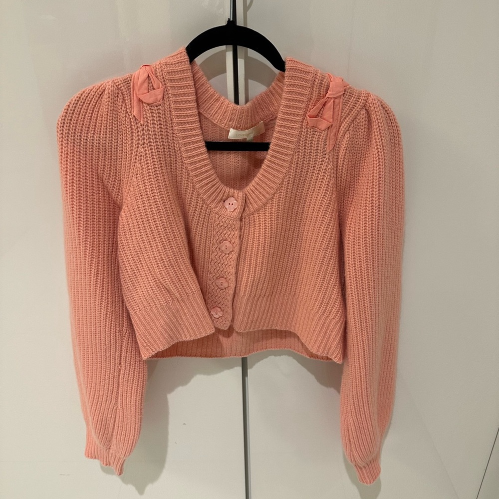 LoveShackFancy Bow Shoulder Cardigan - Never Worn, New without tags